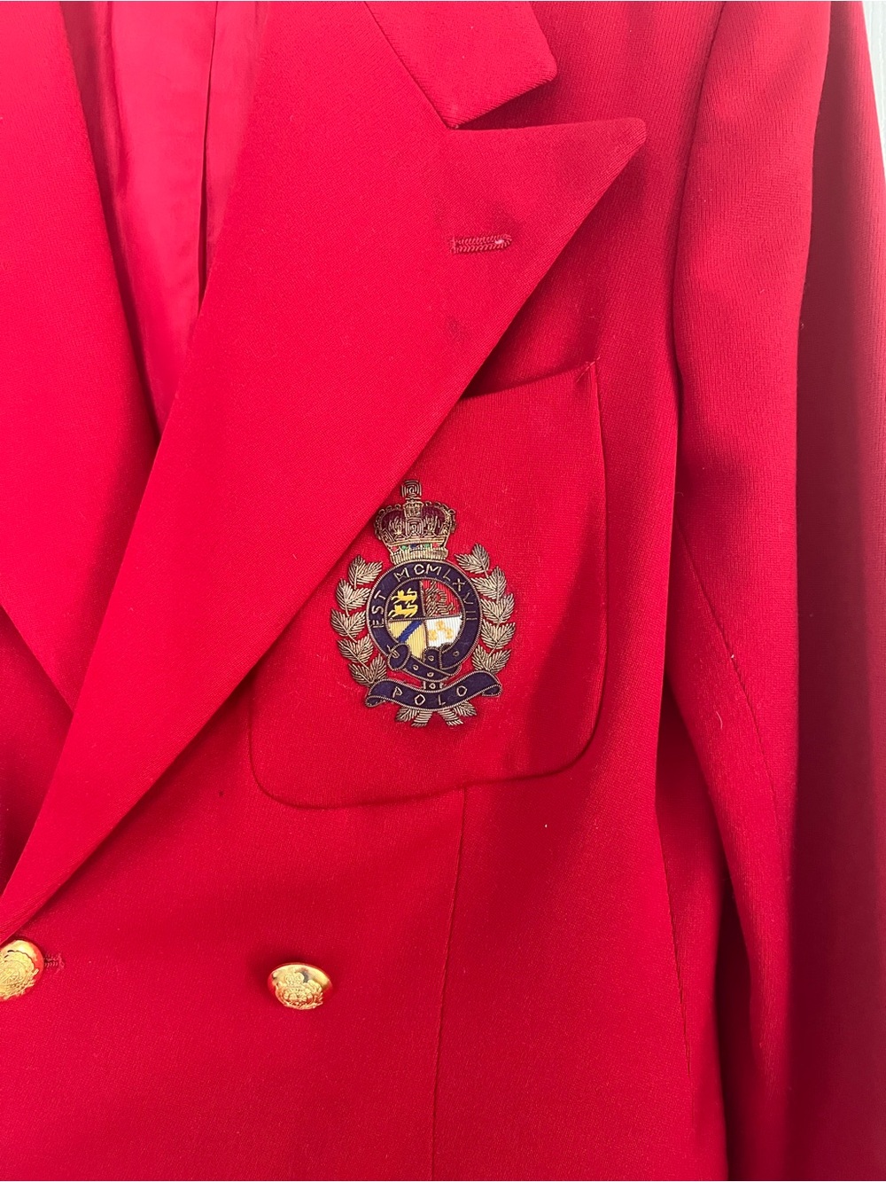 Ralph Lauren Women’s Size 10 Red Wool Gabardine Blazer - Picture 3 of 7